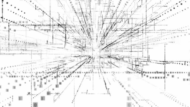 Flying elements counting numbers. The concept of the modern digital world