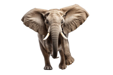 Fototapeta premium Elephant Running Isolated
