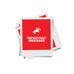 important message sign on white background	