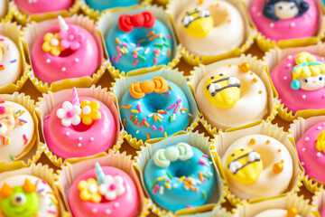 Fototapeta na wymiar Give the gift of beautiful colorful fancy cake donuts.