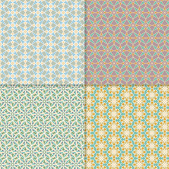 Four seamless color block patterns, background