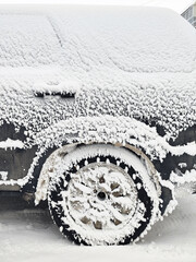 Frozen cars on a city street