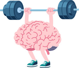 Human brain Lifting Weights over head