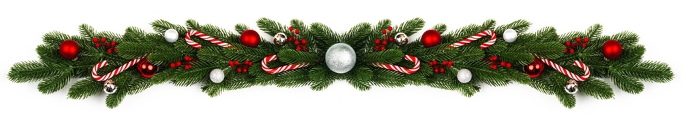 christmas border isolated on white