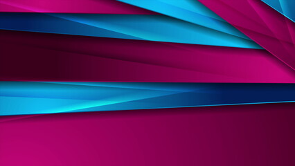 Obraz premium Blue violet glossy stripes abstract corporate background
