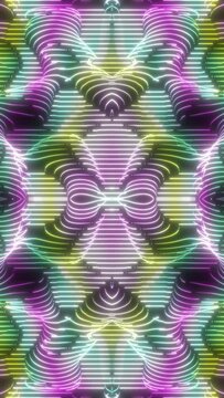 The symphony of colors played by geometry. Dynamic and fantastical background neon animation.