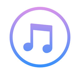 青紫色のグラデーション｜音符マーク