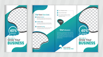 Vector Tri fold brochure design , And Professional Trifold Brochure. corporate business template for tri fold flyer. A4 abstract business brochure template. Creative circle design. Bifold Brochure,