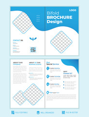 Bifold Brochure design, Brochure template layout design, minimal business brochure design, annual report minimal company profile design, editable brochure .Vector File