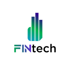 Modern logo concept for fintech and digital finance industry