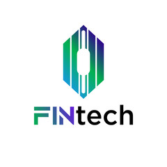 Modern logo concept for fintech and digital finance industry