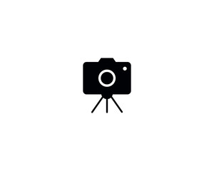 Camera stand cinematography icon vector symbol design illustration