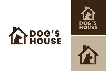 "Dog's house logo" is a logo design suitable for pet-related businesses and organizations. It can be used for pet shelters, dog boarding services, or animal welfare charities.