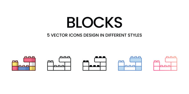 Blocks icons set vector stock illustration vector stock.