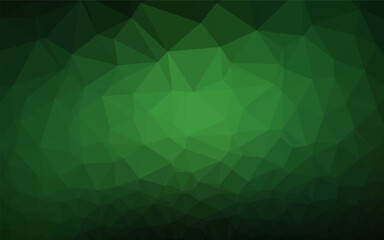 Dark Green vector low poly cover.