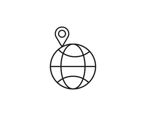 Global earth direction icon vector symbol design illustration.