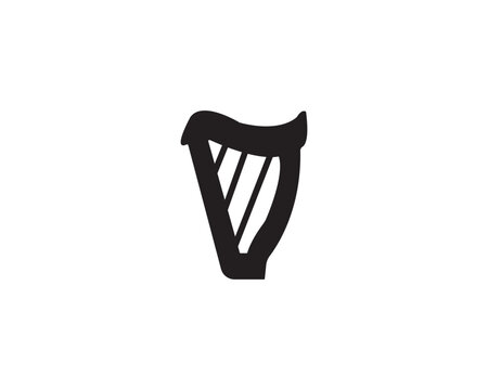 Harp classical icon vector symbol design illustration