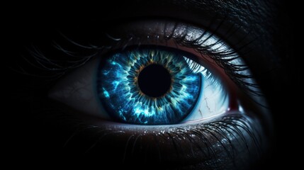 Abstract blue eye with space.