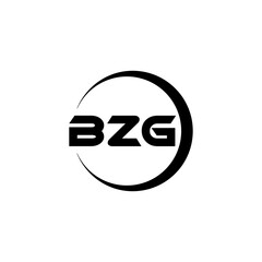 BZG letter logo design with white background in illustrator, cube logo, vector logo, modern alphabet font overlap style. calligraphy designs for logo, Poster, Invitation, etc.