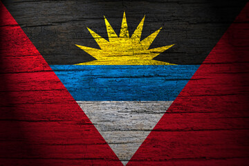 antiqua and barbuda flag painting on wood