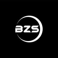 BZS letter logo design with black background in illustrator, cube logo, vector logo, modern alphabet font overlap style. calligraphy designs for logo, Poster, Invitation, etc.