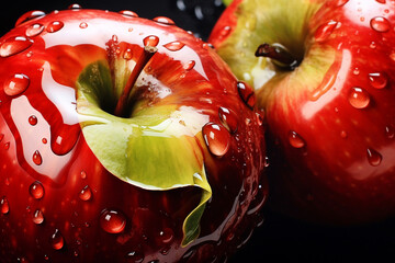 Vibrant Fresh Apples Harvest - Organic Fruit Photography created with generative AI tools