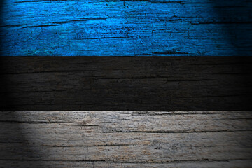 estonia flag painting on wood