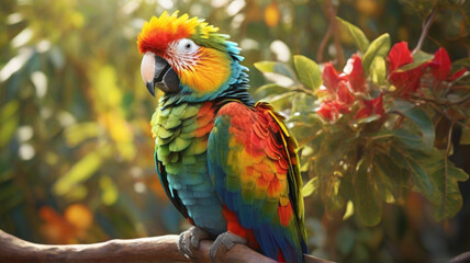 Fototapeta premium blue and yellow macaw parrot | beautiful macaw bird 
