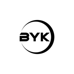 BYK letter logo design with white background in illustrator, cube logo, vector logo, modern alphabet font overlap style. calligraphy designs for logo, Poster, Invitation, etc. - obrazy, fototapety, plakaty