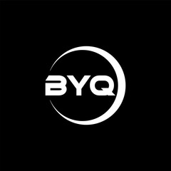BYQ letter logo design with black background in illustrator, cube logo, vector logo, modern alphabet font overlap style. calligraphy designs for logo, Poster, Invitation, etc.