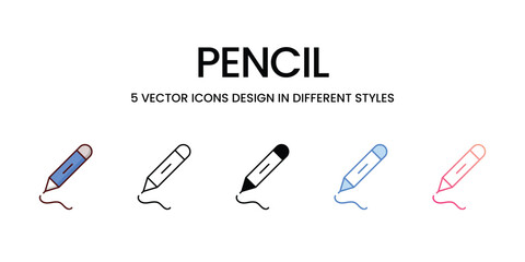Pencil icons set vector stock illustration vector stock.