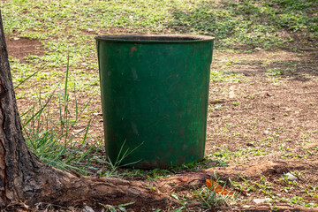 Green garbage bins