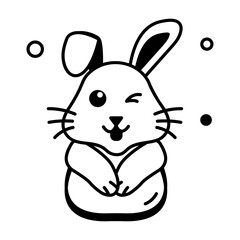 Grab this cute outline icon of christmas teddy 