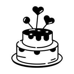 Get this trendy linear icon of christmas cake 
