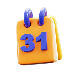 Calendar New Year 3D Icon Illustration