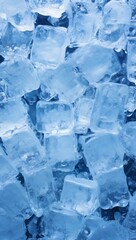 Close-up of floating ice cubes