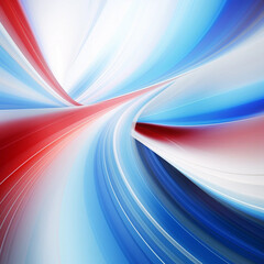Red, White and Blue Wavy Abstract Art