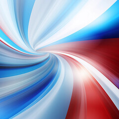Red, White and Blue Wavy Abstract Art