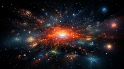 Fototapeta premium Mysterious Celestial Background with Nebula and Stars