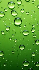 Water drops on a green background. Abstract water drops on a green background. Generative Ai. 