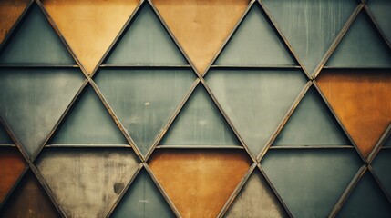 Abstract Geometric Shapes in Contrasting Earth Tones on Urban Architecture