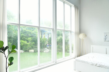 침대 룸 거실 바닥 창