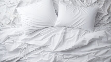 White Bedding Sheets And Pillow Background
