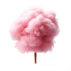 pink cotton candy isolated on transparent background ,generative ai - obrazy, fototapety, plakaty