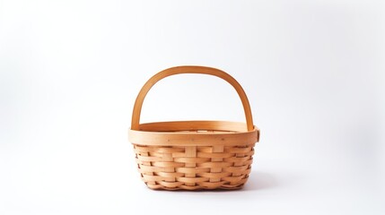 Fototapeta na wymiar Empty wooden basket on white background