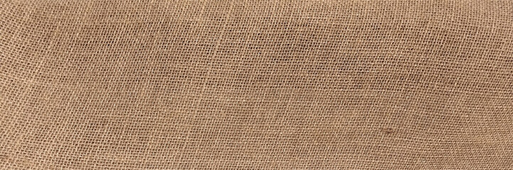 Brown sackcloth texture or background and empty space. Burlap background and texture