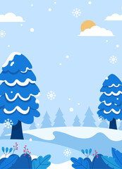 Flat winter background portrait vector design