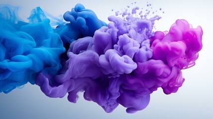 Fototapeta premium Whimsical Clouds of Blue and Purple: A Fluid Abstract Expression in Colorful Harmony