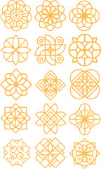 Geometric Flower Logo Element