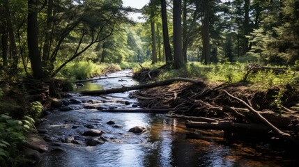 Obraz premium A_beaver_dam_water_wood_river_engineering